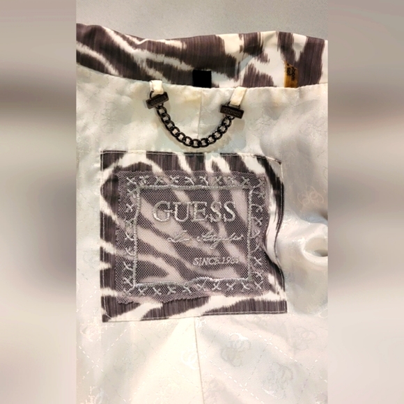 Fancy Guess Zebra pattern print Raincoat Trench Coat Jacket size M - Picture 6 of 14